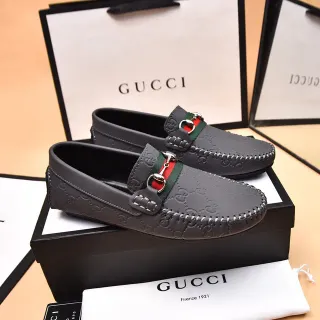 Gucci Horsebit 1955 ধূসর লাল এমবসড GG মনোগ্রাম বাকেল লুফার