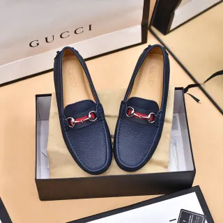 Gucci Horsebit 1955 أزرق بحري جلد مموج لوفرز