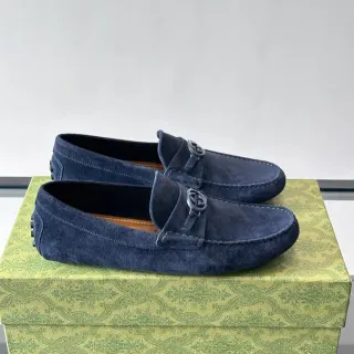 Gucci Horsebit 1955 海军麂皮乐福鞋
