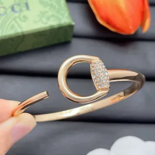 Gucci Horsebit 1955 سوار كريستال بوفيه ذهب وردي