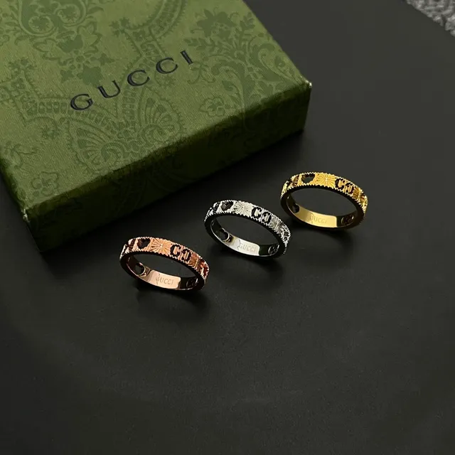 Gucci Icon Series 18K Rose Gold Star Ring 7