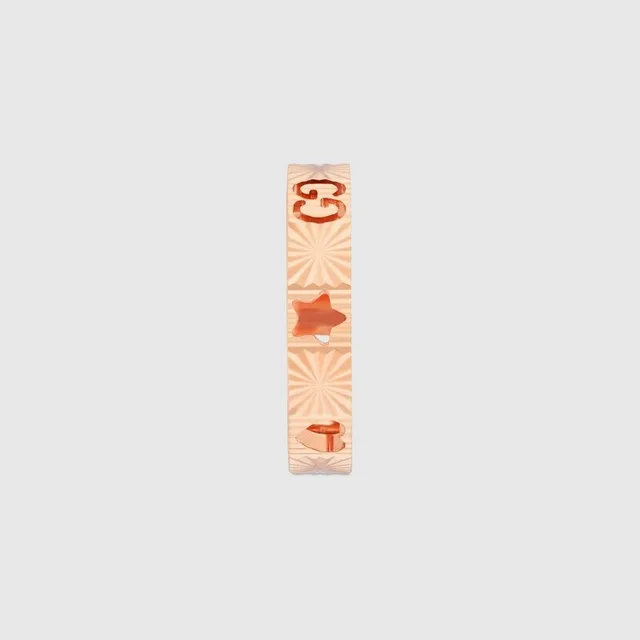 Gucci Icon Series 18K Rose Gold Star Ring 8