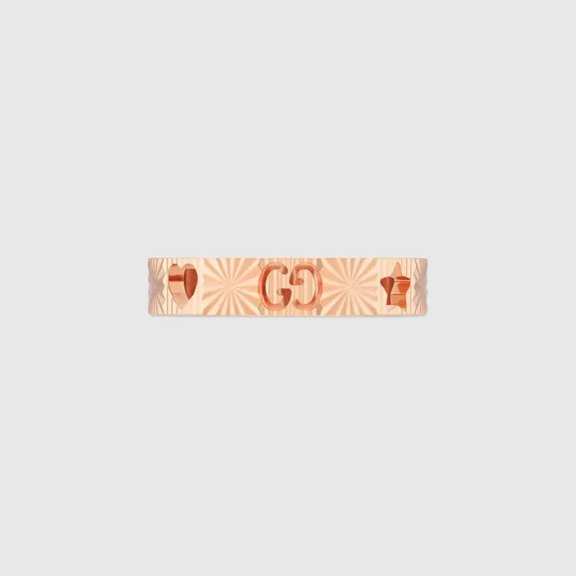 Gucci Icon Series 18K Rose Gold Star Ring 9