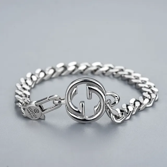 Bracelet Gucci Interlocking G Curb-Link Argent 3