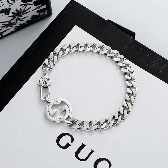 Bracelet Gucci Interlocking G Curb-Link Argent 5