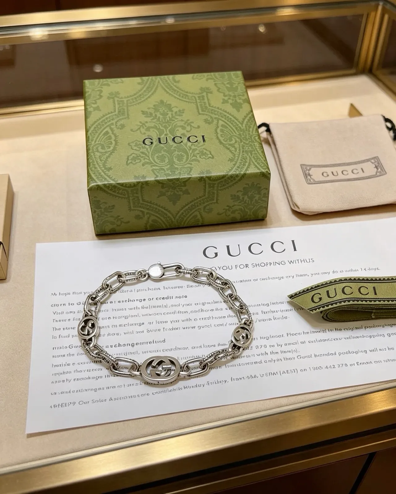 Gucci Interlocking G Prata Corrente Chunky GG Medalhões Pulseira 3