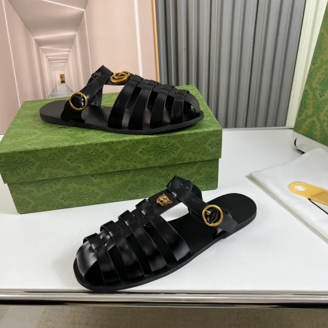 Gucci ميدوزا جلادياتور صندل أسود ذهبي متعدد الحزام رأس الأجهزة صندل جلادياتور 7