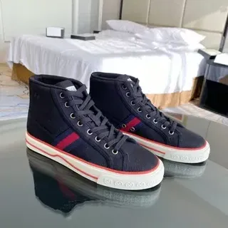 Gucci Navy Red High-Top Zapatillas Lifestyle de Canvas Superior