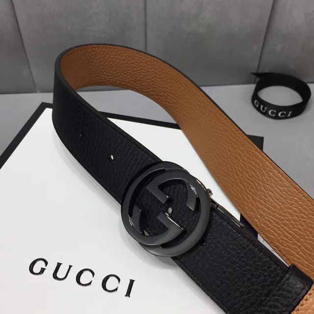 Gucci Ophidia Ceinture en cuir noir et tan 9