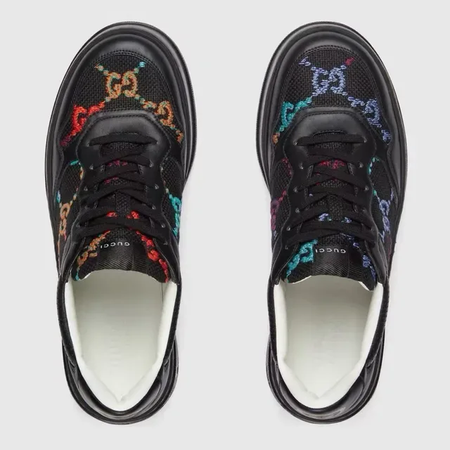 Gucci Screener Black Multicolor Embroidered Lifestyle Sneakers 3