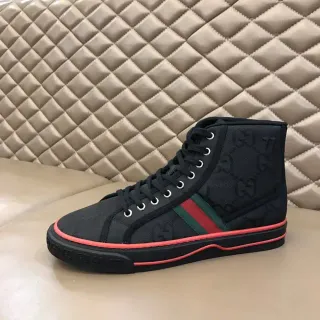 Gucci Screener 黑色 红色 绿色 Web 高帮生活方式运动鞋