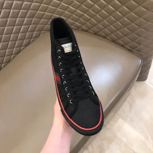 Gucci Screener কালো লাল সবুজ ওয়েব হাই-টপ লাইফস্টাইল স্নিকার 4