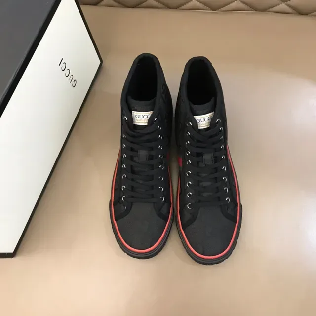 Gucci Screener কালো লাল সবুজ ওয়েব হাই-টপ লাইফস্টাইল স্নিকার 6