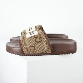 Gucci Screener GG Monogram 米色棕色拖鞋