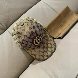 Gucci Screener GG Monogram 米色棒球帽