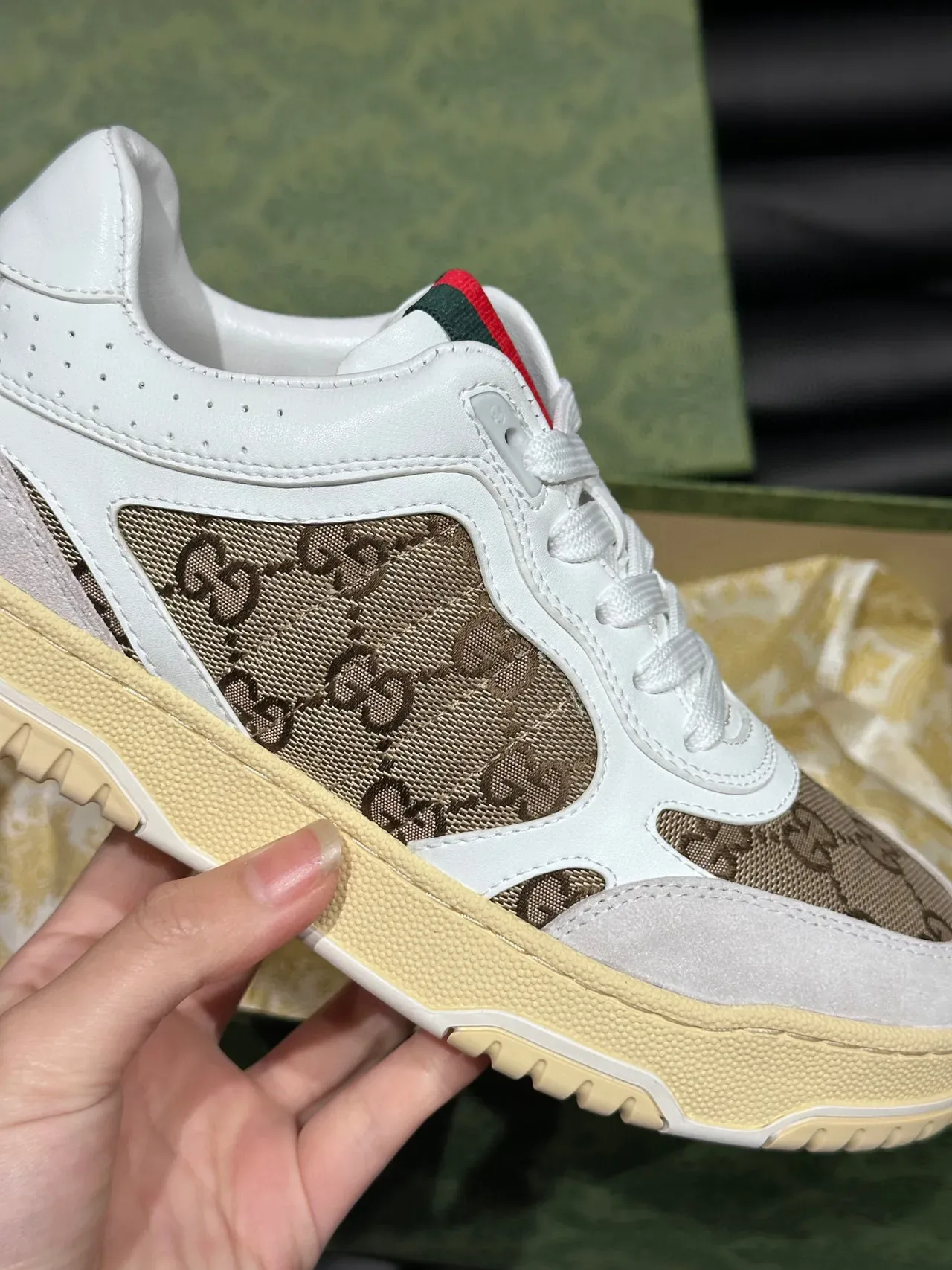 Gucci Screener GG Monogram Web Stripe Lifestyle Sneakers 8