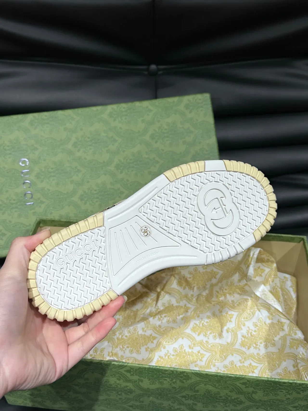 Gucci Screener GG Monogram Web Stripe Lifestyle Sneakers 9