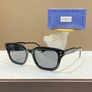 Gucci Screener Glossy Black Gradient Gray Sunglasses