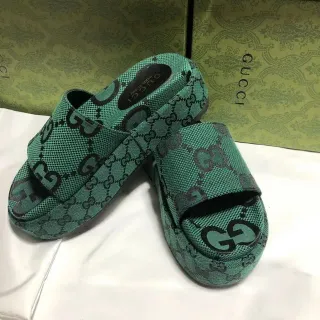 Gucci Screener Verde GG Monogram Zapatillas de Plataforma