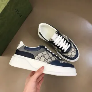 Gucci Screener Navy y Beige GG Monogram Zapatillas Lifestyle