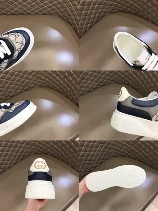Gucci Screener Navy et Beige GG Monogram Chaussures lifestyle 5
