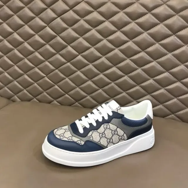 Gucci Screener Navy et Beige GG Monogram Chaussures lifestyle 6