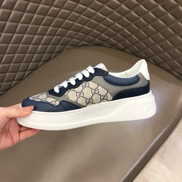Gucci Screener Navy et Beige GG Monogram Chaussures lifestyle 7