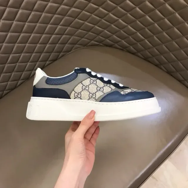 Gucci Screener Navy et Beige GG Monogram Chaussures lifestyle 9