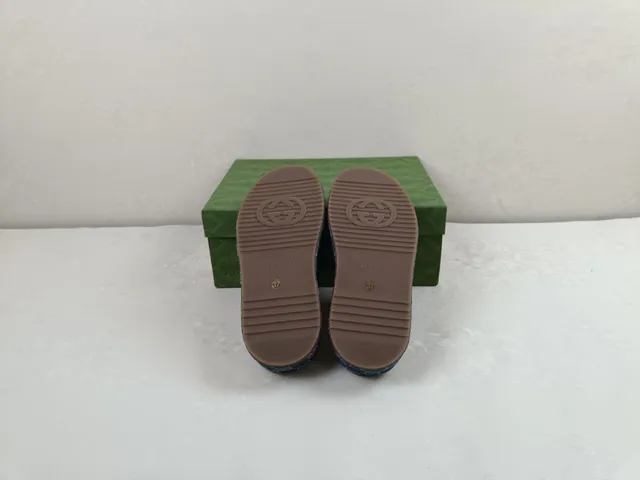Gucci Screener Navy GG Monogram Platform Slippers 3