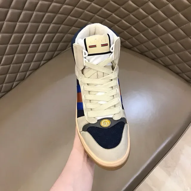 Gucci Screener Off-White Navy Web Stripe Zapatillas Lifestyle de Alto 9