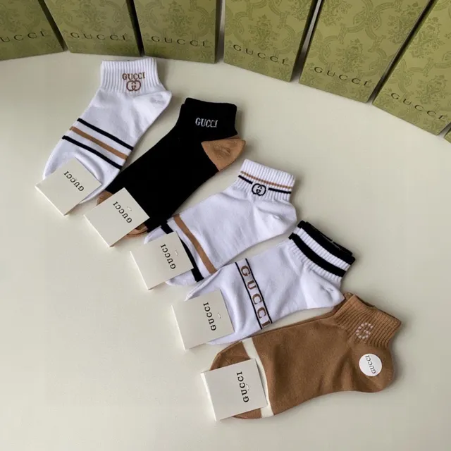 Gucci धारादार লোগো এঙ্কল সক্স 4