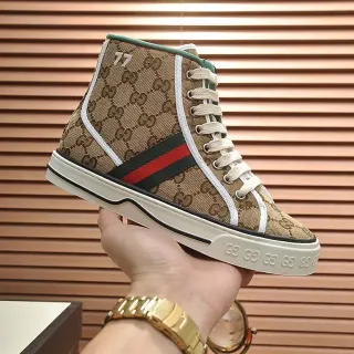 Gucci Tennis 1977 Beige GG Monogram Zapatillas Lifestyle de Alto