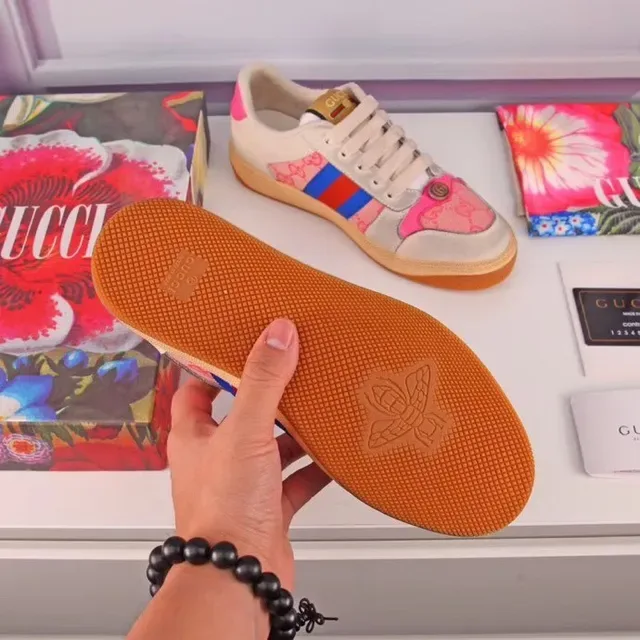 Gucci Tennis 1977 Beige Pink Red Blue Web Stripe Lifestyle Sneakers 2