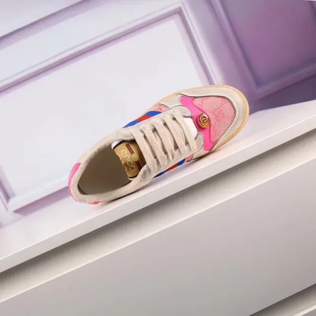 Gucci Tennis 1977 Beige Pink Red Blue Web Stripe Lifestyle Sneakers 5