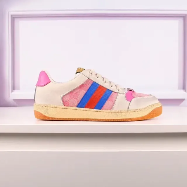Gucci Tennis 1977 Beige Pink Red Blue Web Stripe Lifestyle Sneakers 7