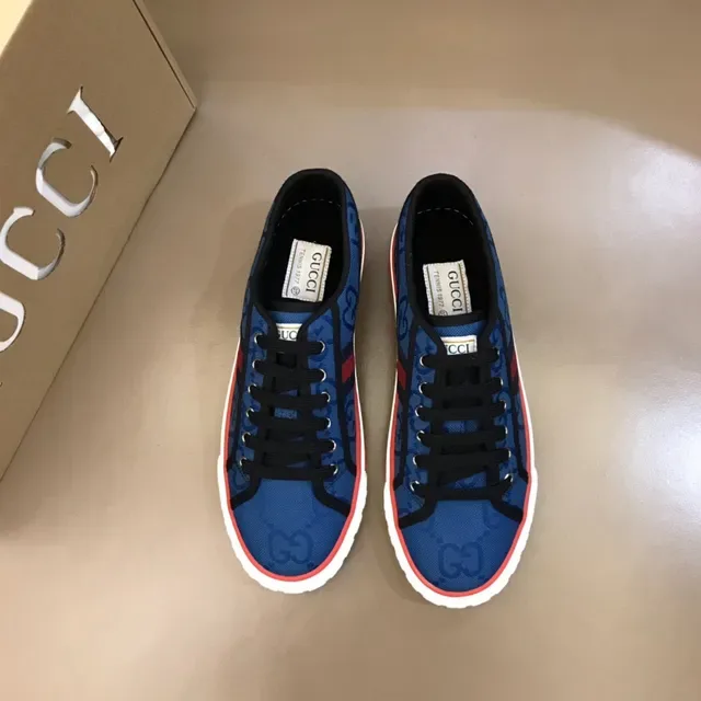 Gucci Tennis 1977 蓝色 GG Monogram Web Stripe 生活方式运动鞋 9