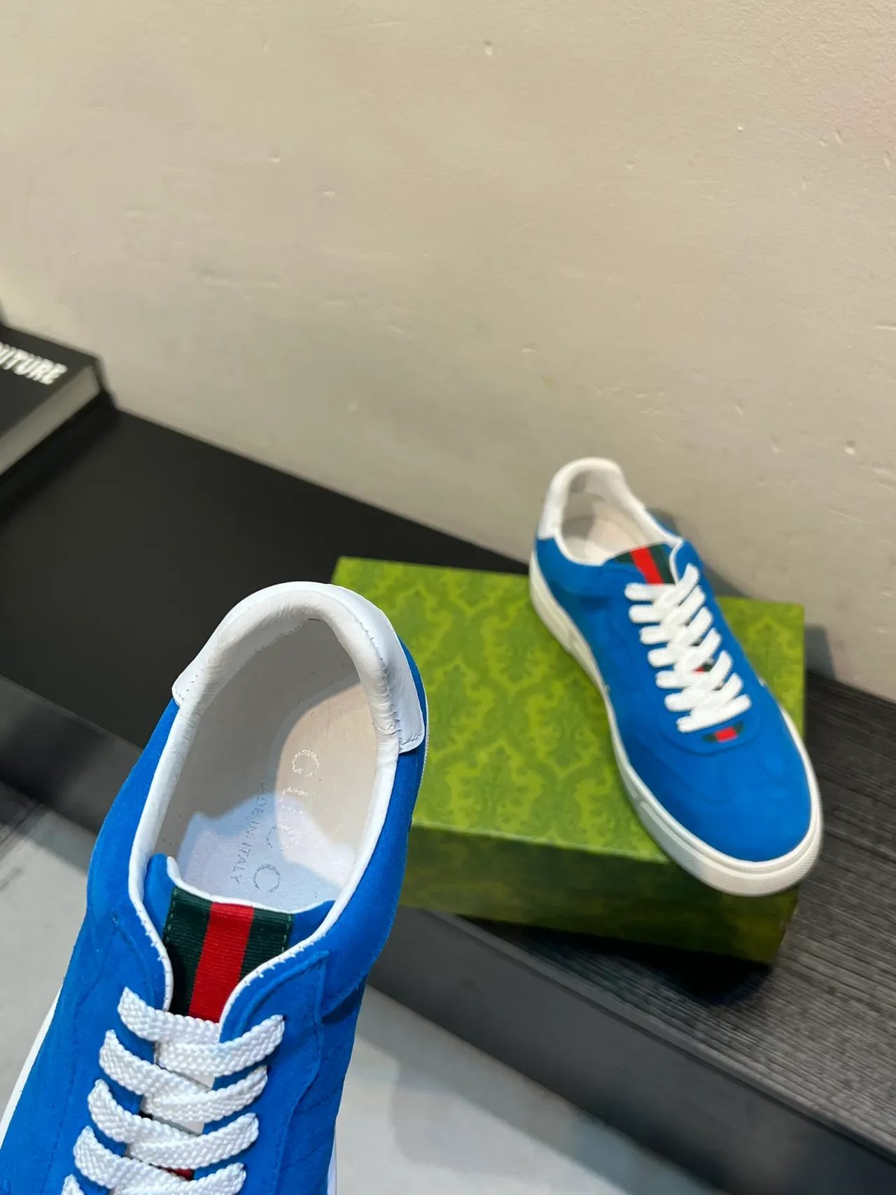 Gucci Tennis 1977 أحذية رياضية أزرق سويد Lifestyle 7