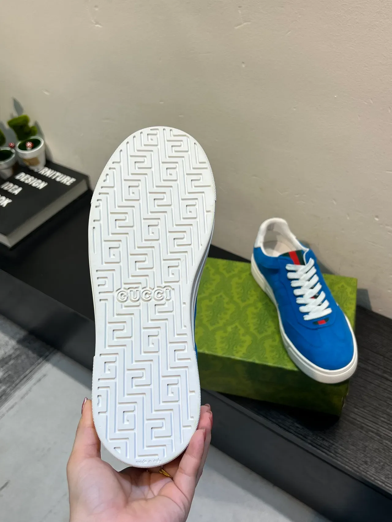 Gucci Tennis 1977 أحذية رياضية أزرق سويد Lifestyle 9