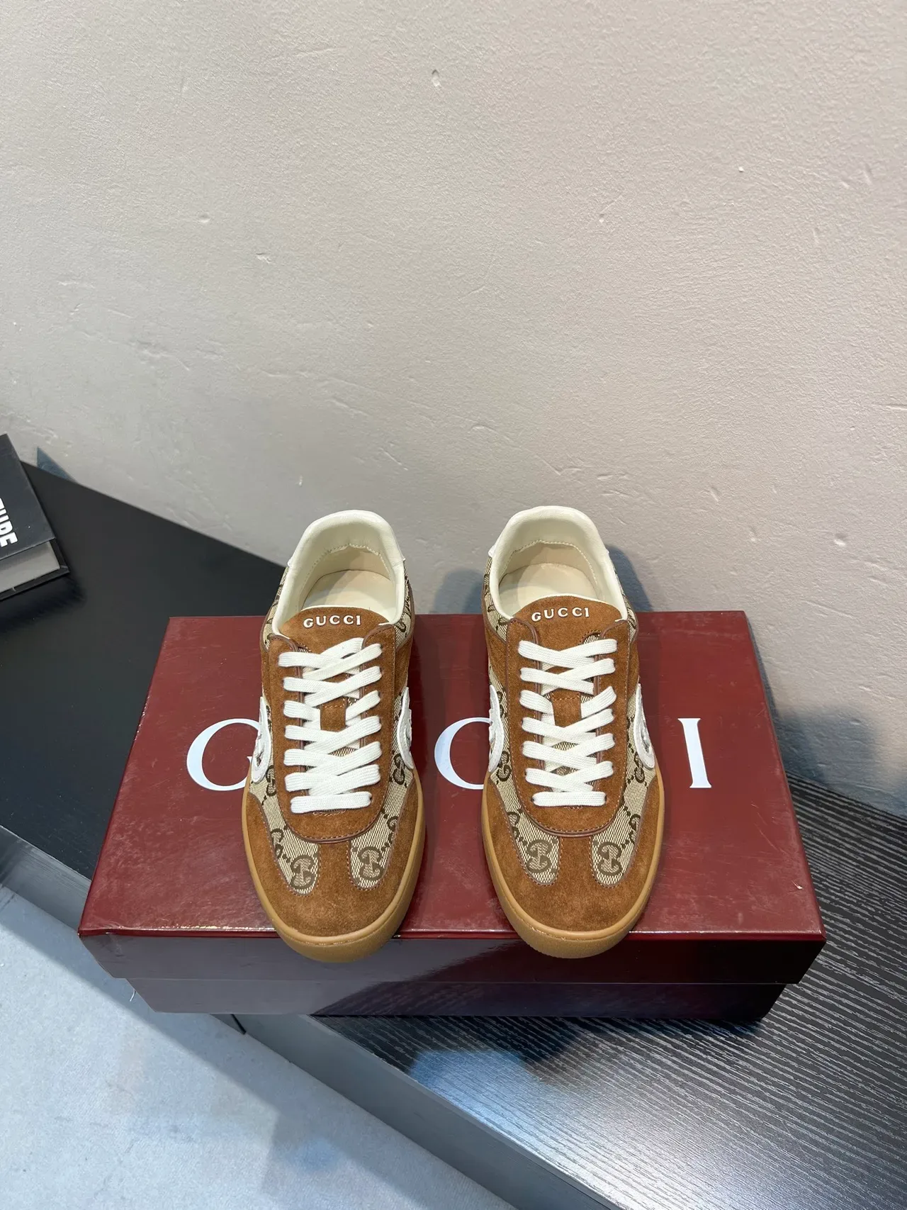 Gucci Tennis 1977 Brown Suede and GG Monogram Lifestyle Sneakers 2