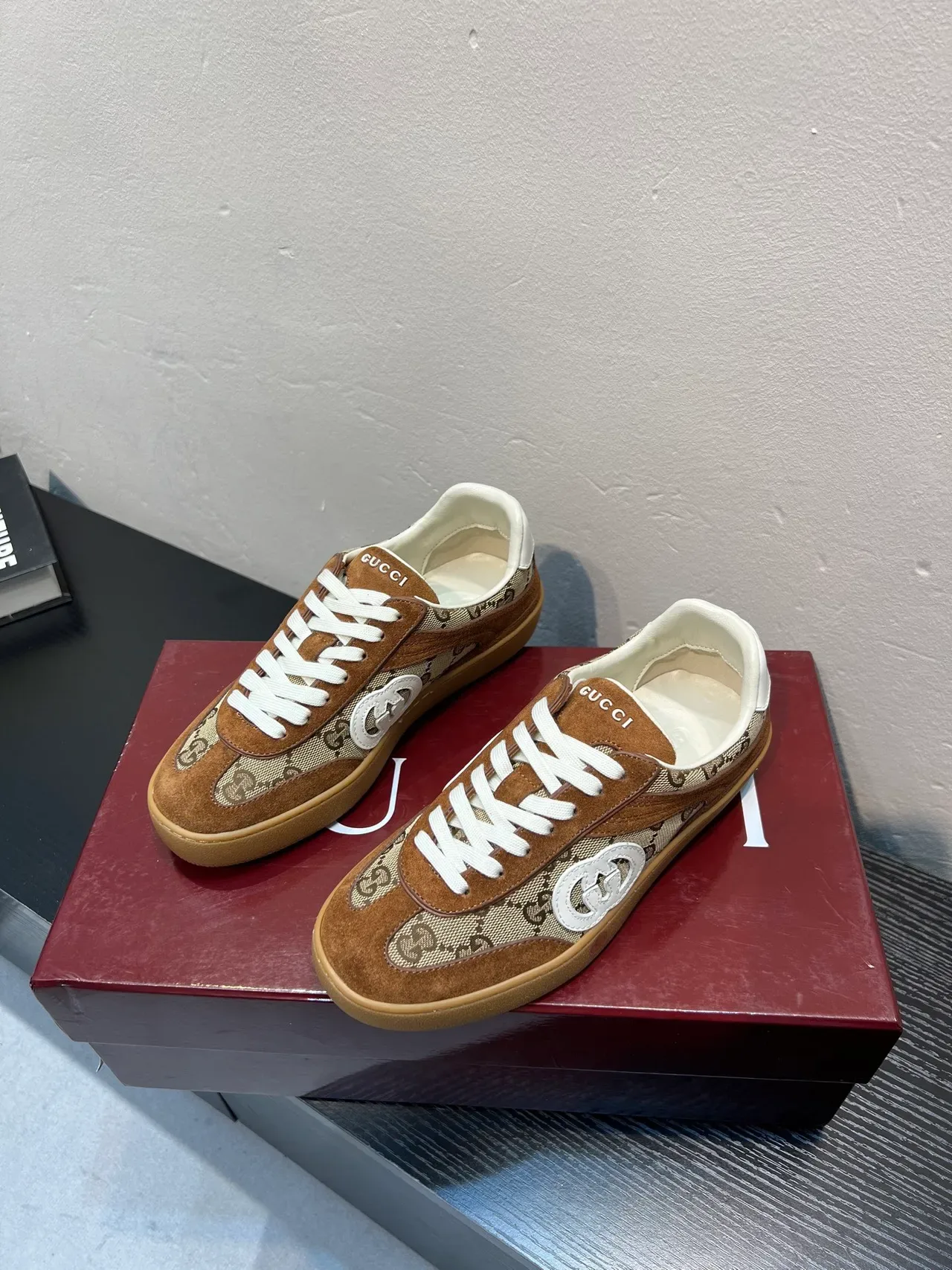Gucci Tennis 1977 Brown Suede and GG Monogram Lifestyle Sneakers 3
