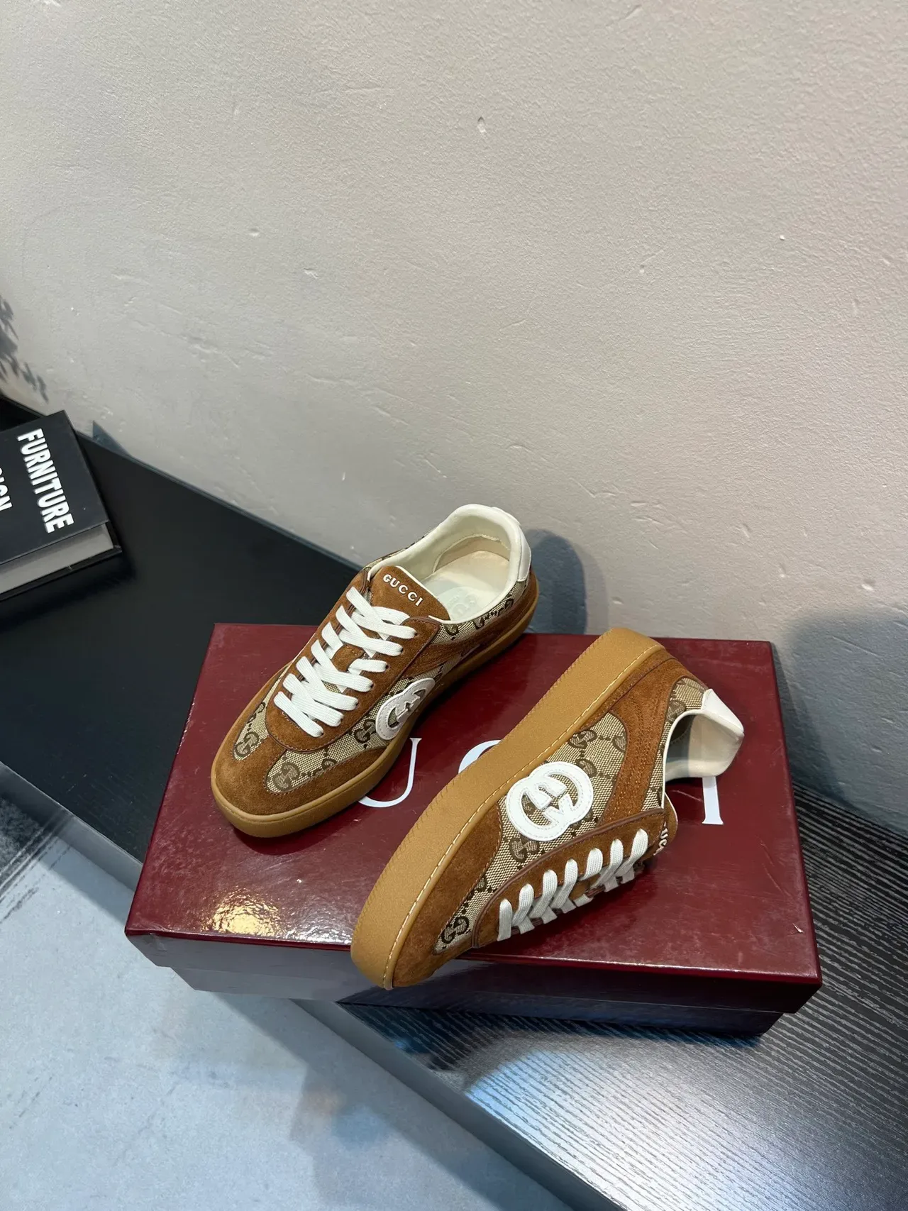 Gucci Tennis 1977 Brown Suede and GG Monogram Lifestyle Sneakers 4