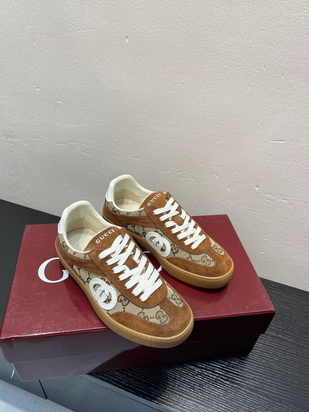 Gucci Tennis 1977 Brown Suede and GG Monogram Lifestyle Sneakers 5