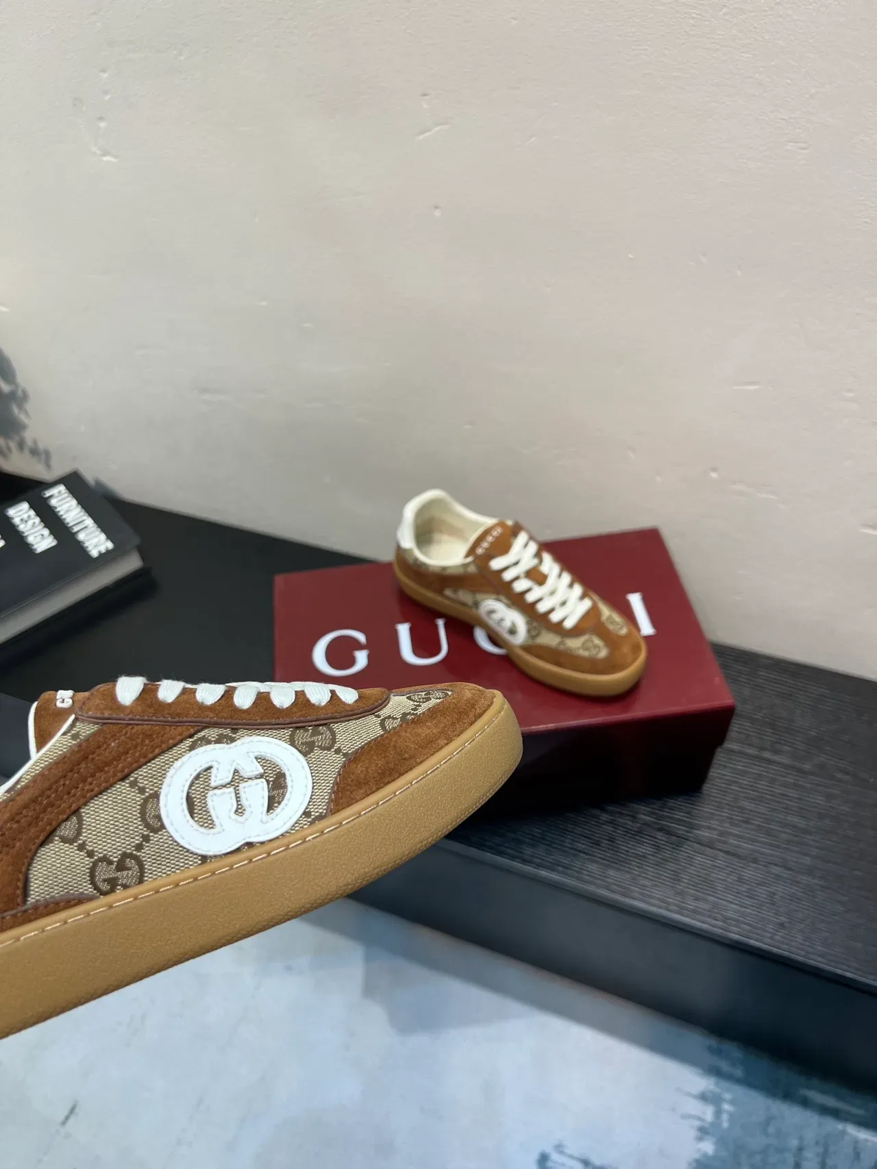 Gucci Tennis 1977 Brown Suede and GG Monogram Lifestyle Sneakers 9