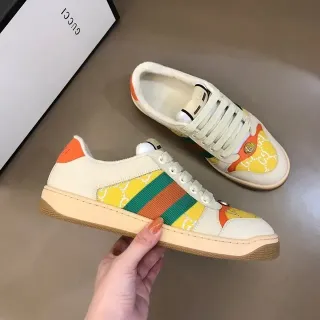 Gucci Tennis 1977 crema naranja verde rojo amarillo estilo de vida zapatillas