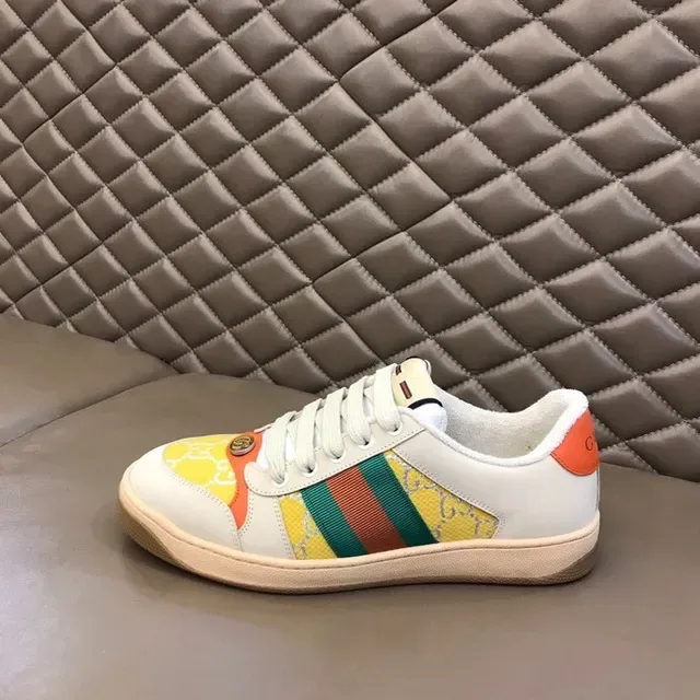 Gucci Tennis 1977 كريم برتقالي أخضر أحمر أصفر أسلوب حياة أحذية رياضية 3