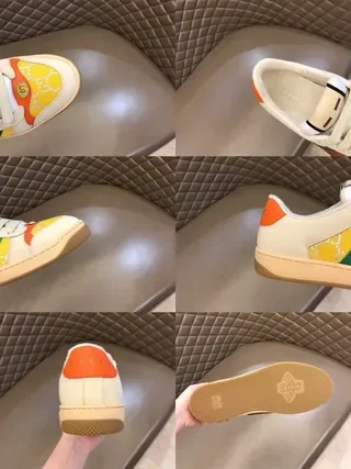 Gucci Tennis 1977 كريم برتقالي أخضر أحمر أصفر أسلوب حياة أحذية رياضية 4