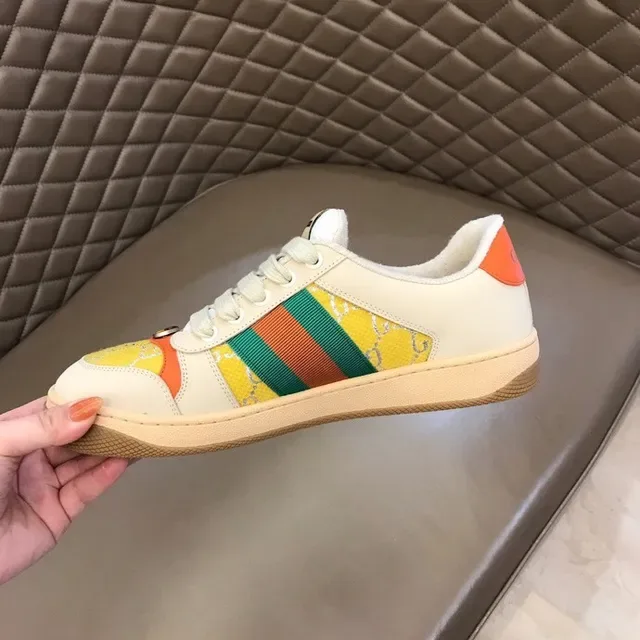 Gucci Tennis 1977 كريم برتقالي أخضر أحمر أصفر أسلوب حياة أحذية رياضية 5