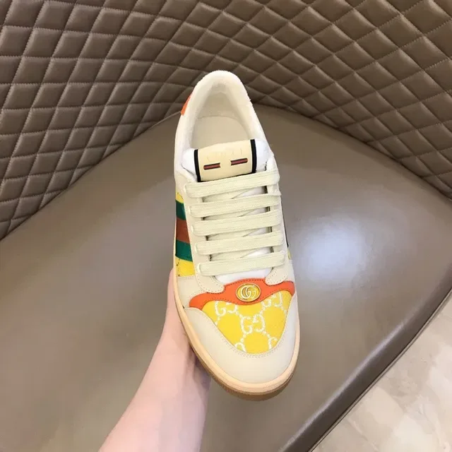 Gucci Tennis 1977 كريم برتقالي أخضر أحمر أصفر أسلوب حياة أحذية رياضية 7