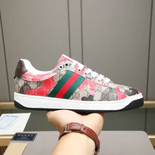 Gucci Tennis 1977 GG Monogram Lona Rayas Verde-Rojo Web Zapatillas Lifestyle