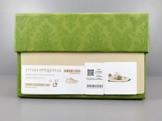Gucci Tennis 1977 Tênis Lifestyle Off-White Green Red Web 24